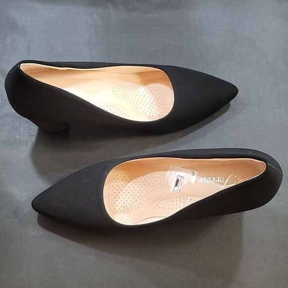 FOREVER BLOCK HEEL POINTED TOE SLIP-ON PUMP - Picture 8 of 14